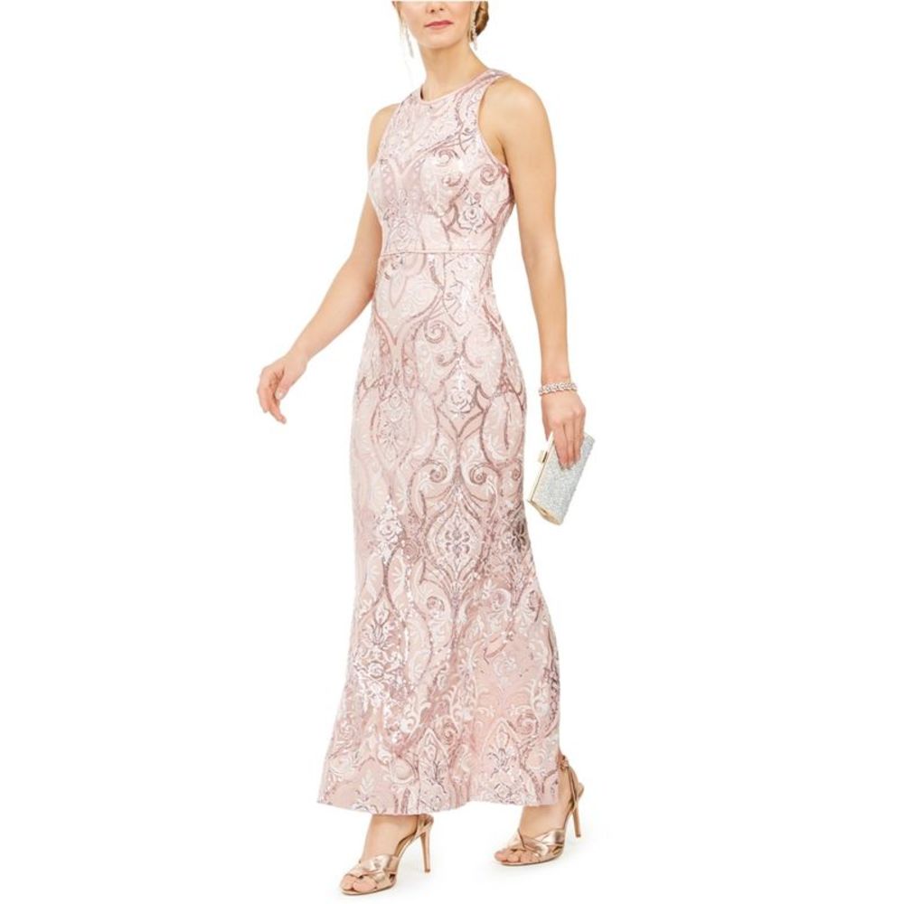 Vince Camuto Pink Gown Vince Camuto Pink Flutter Sleeve Tiered Chiffon Dress  NWT